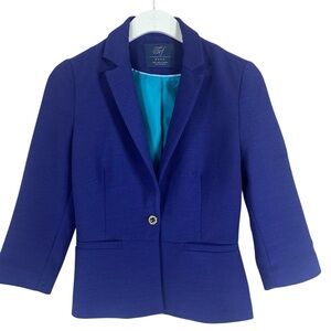 Zara Royal Blue Women's cropped Blazer 3/4 sleeve size small